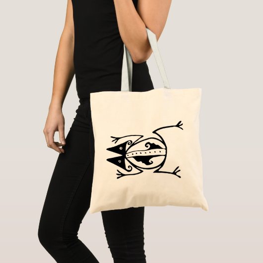 Tribale kikker uit de oudheid van dierproeven tote bag (Voorkant (product))