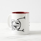 Tribale kikker uit de oudheid van dierproeven tweekleurige koffiemok (Voorkant links)