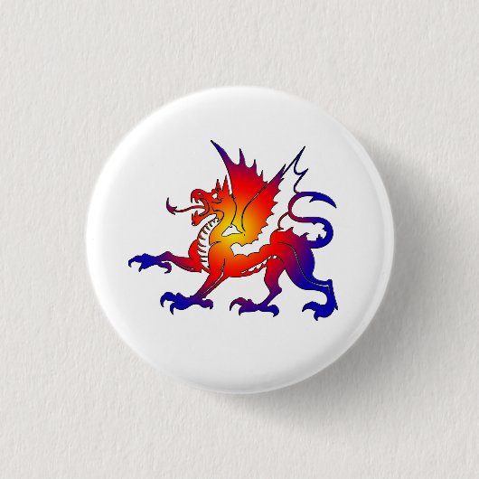 Tribale Kleur Draak Speld Ronde Button 3,2 Cm (Voorkant)