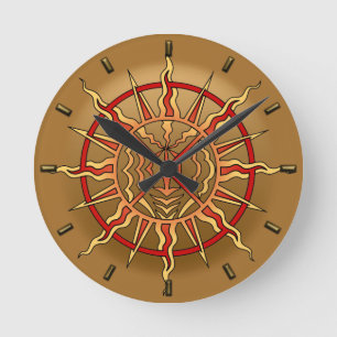 Tribale klok Moderne Native Sun Wall Clocks Decor