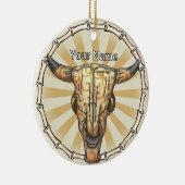 Tribale Koeien Schedel Keramisch Ornament (Rechts)