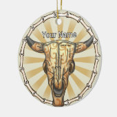 Tribale Koeien Schedel Keramisch Ornament (Links)