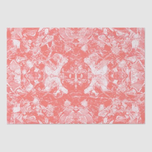 Tribale koraal Witte roze textuur Tissuepapier (Voorkant)