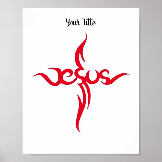Tribale kruis van Jezus Poster (Voorkant)