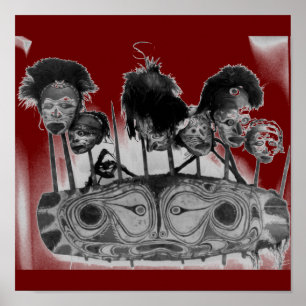 Tribale kunst 2 B+W Poster
