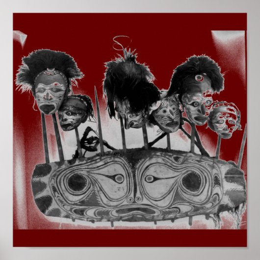 Tribale kunst 2 B+W Poster (Voorkant)