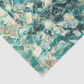 Tribale kunst  Blauwgroen groen textuurontwerp Tissuepapier (Detail)