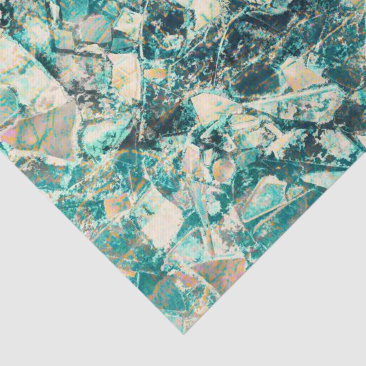 Tribale kunst Blauwgroen groen textuurontwerp Tissuepapier (Detail)