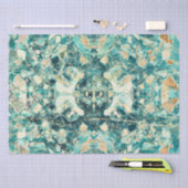 Tribale kunst  Blauwgroen groen textuurontwerp Tissuepapier (Craft)