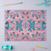 Tribale kunst  Blush roze Blauwgroen textuur Tissuepapier (Craft)