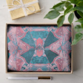 Tribale kunst  Blush roze Blauwgroen textuur Tissuepapier (Geschenk)