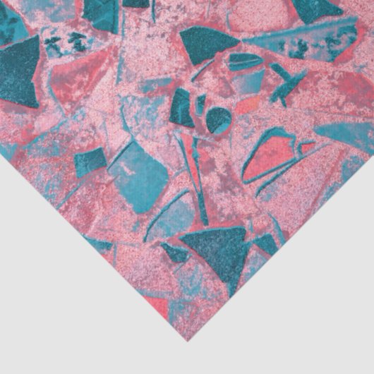 Tribale kunst  Blush roze Blauwgroen textuur Tissuepapier (Detail)