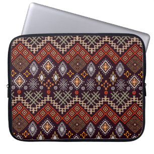 Tribale kunst boho naadloos patroon laptop sleeve