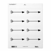 Tribale kunst Design met één zwarte pijl Etiket (Full Sheet)