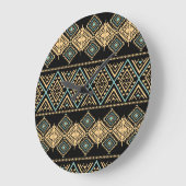 Tribale kunst, etnisch geometrisch, kleurrijk patr grote klok (Hoek)