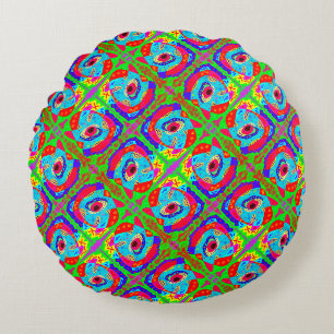 Tribale kunst geïnspireerd design Aboriginal Rond Kussen