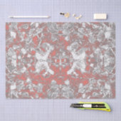 Tribale  kunstgrijs koraalroze textuurontwerp tissuepapier (Craft)