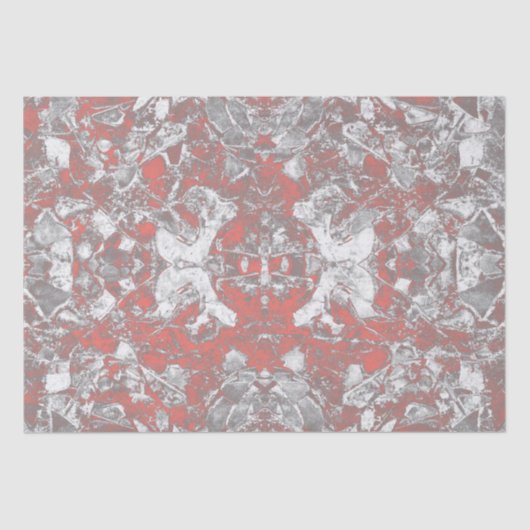 Tribale  kunstgrijs koraalroze textuurontwerp tissuepapier (Voorkant)