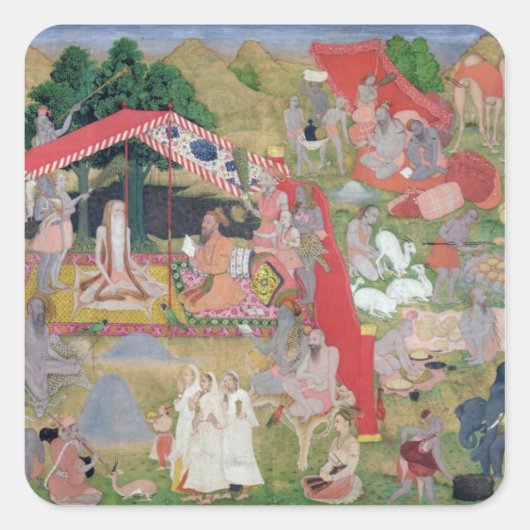 Tribale leiders ontmoeten topconferenties vierkante sticker (Voorkant)