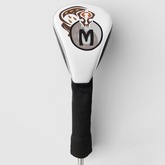 Tribale Maleisische kat Gecko Monogram Golfheadcover (Voorkant)