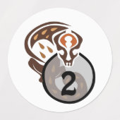 Tribale Maleisische kat Gecko Monogram Labels (Design 2)