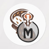 Tribale Maleisische kat Gecko Monogram Labels (Design 1)
