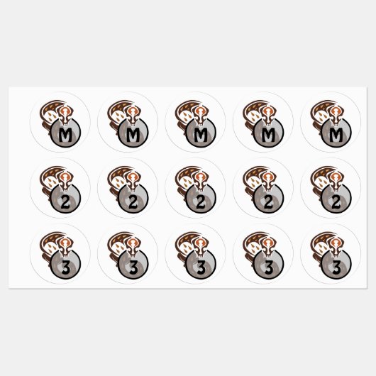 Tribale Maleisische kat Gecko Monogram Labels (Vel)