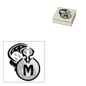 Tribale Maleisische kat Gecko Monogram Rubberstempel (Gestempeld)