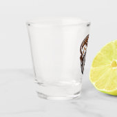 Tribale Maleisische kat Gecko Monogram Shot Glas (Links)