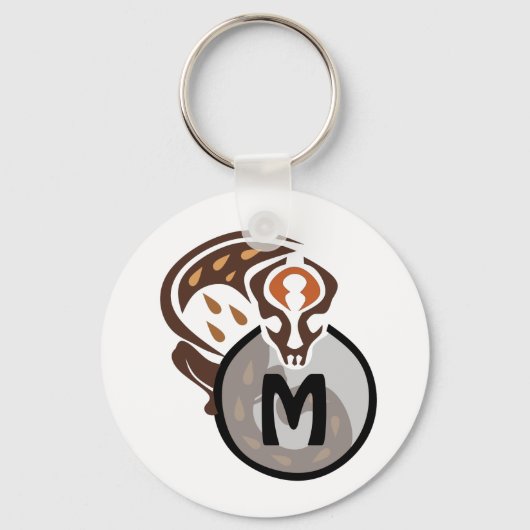 Tribale Maleisische kat Gecko Monogram Sleutelhanger (Voorkant)