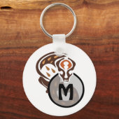 Tribale Maleisische kat Gecko Monogram Sleutelhanger (Voorkant)