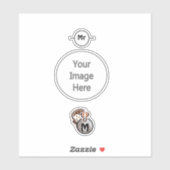 Tribale Maleisische kat Gecko Monogram Sticker (Vel)