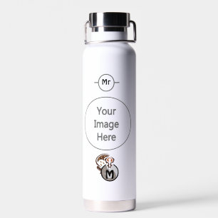 Tribale Maleisische kat Gecko Monogram Waterfles