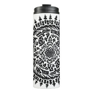 Tribale Mandala Handgetekende Kunst Thermosbeker