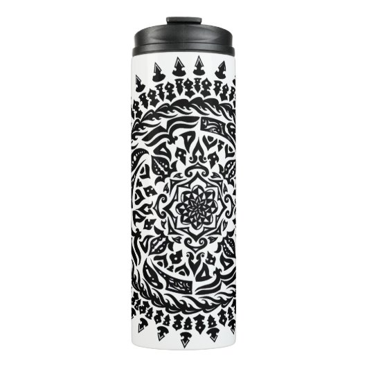 Tribale Mandala Handgetekende Kunst Thermosbeker (Voorkant)