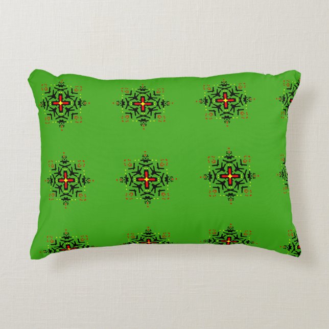 Tribale Mandala Kunst Accent Kussen (Voorkant)