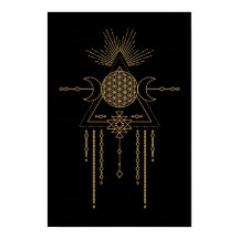 Tribale Mandala Line Art Geometry Moon Elements