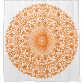 Tribale Mandala Oranje Douchegordijn (Voorkant)