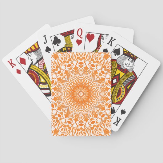 Tribale Mandala Oranje Speelkaarten (Achterkant)
