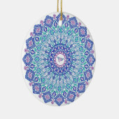 Tribale Manta Mandala over White Keramisch Ornament (Rechts)
