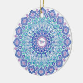 Tribale Manta Mandala over White Keramisch Ornament (Links)
