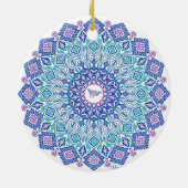 Tribale Manta Mandala over White Keramisch Ornament (Achterkant)