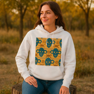 Tribale masker Afrikaans etnisch gezichtspatroon Hoodie