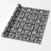 Tribale maskers cadeaupapier (Uitgerold)