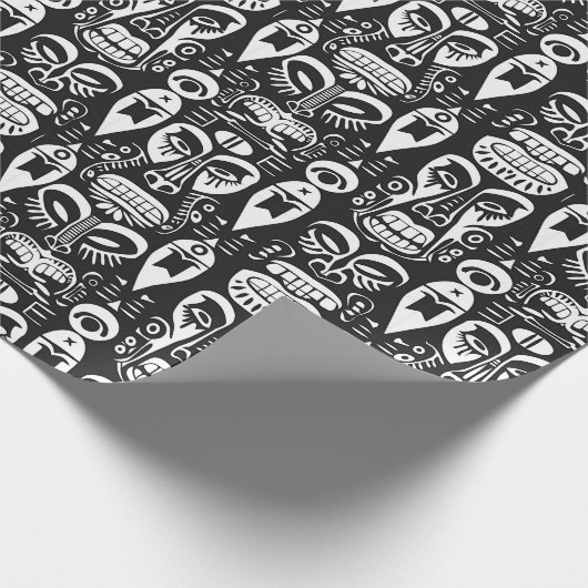 Tribale maskers cadeaupapier (Hoek)