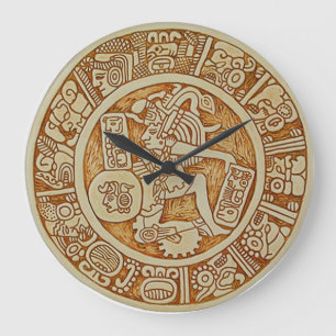 Tribale Maya krijger ronde wandklok - Azteekse klo