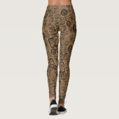 Tribale MAYA oude masker patroon 1 Leggings (Achterkant)