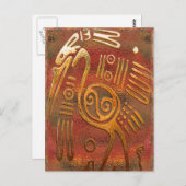 Tribale Mexicano Gold Chrome kunst Briefkaart (Voorkant / Achterkant)