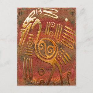 Tribale Mexicano Gold Chrome kunst Briefkaart