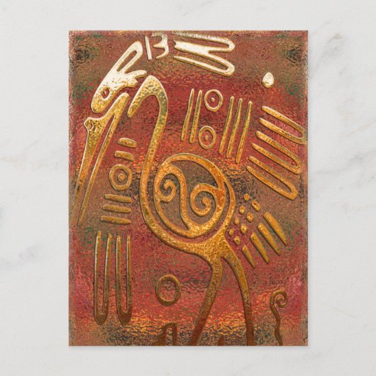 Tribale Mexicano Gold Chrome kunst Briefkaart (Voorkant)